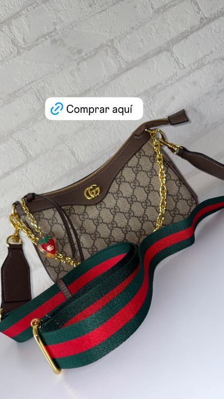 BOLSO GUCCI CAFE MONOGRAM CON FRESA - Image 4