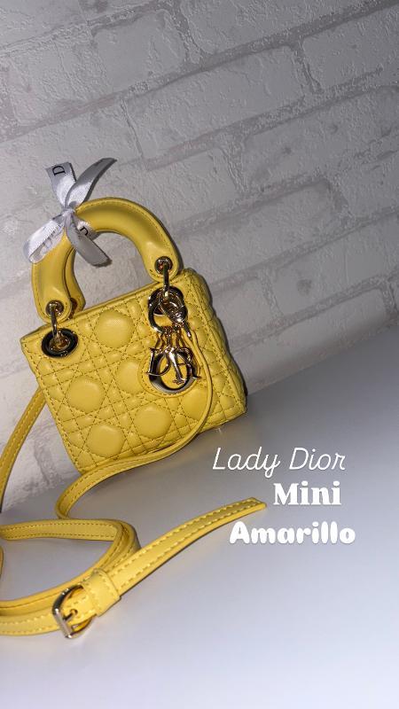 BOLSO LADY DIOR MINI AMARILLO - Image 1
