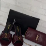 TACONES YSL VINOTINTO ABIERTOS