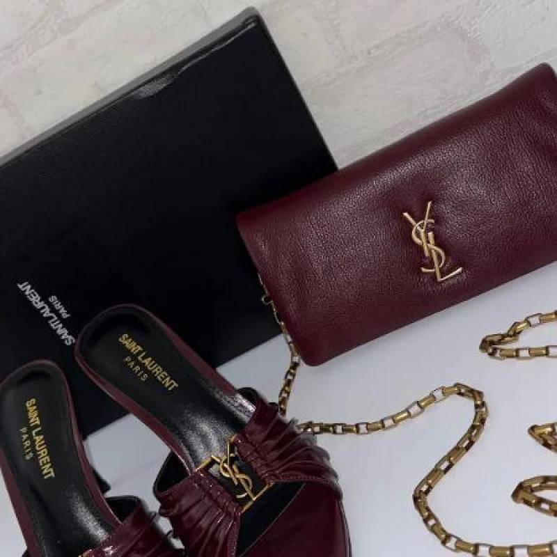 TACONES YSL VINOTINTO ABIERTOS - Image 3