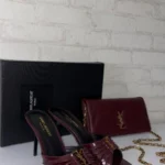 TACONES YSL VINOTINTO ABIERTOS - Image 2