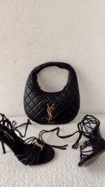 TACONES YSL MALLA NEGRO