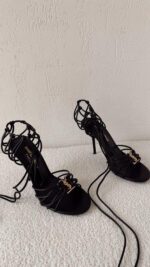 TACONES YSL MALLA NEGRO - Image 3