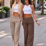 SET ALO PANTALON TAUPE CON CAMISILLA