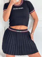 SET MIU MIU NEGRO FRANJA ROJA EN HILO - Image 3
