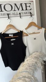 CAMISILLA CELINE BLANCA Y NEGRA - Image 2