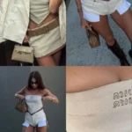 PAÑOLETA MIU MIU NUDE CON BORDE CAFE - Image 3