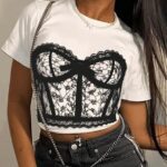 CAMISA CON BRA EN BLONDA