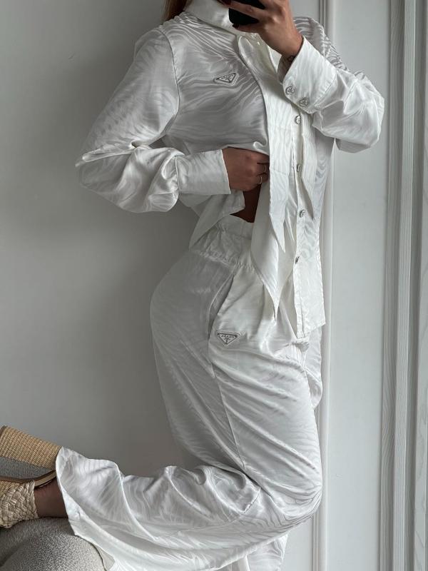 CONJUNTO PRADA SATIN ZEBRA BLANCO - Image 4