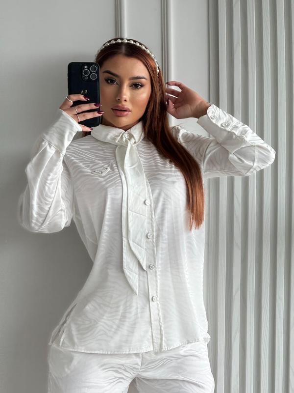 CONJUNTO PRADA SATIN ZEBRA BLANCO - Image 1