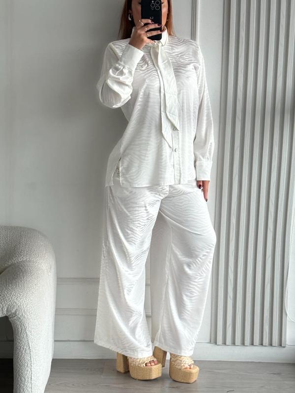 CONJUNTO PRADA SATIN ZEBRA BLANCO - Image 2