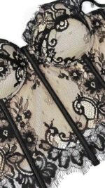BRALETTE BLONDA NEGRO Y NUDE LARGO - Image 2