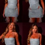 VESTIDO PLATEADO ESCOTE RECOGIDO