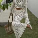 SET TEJIDO BLANCO CON FALDA LARGA
