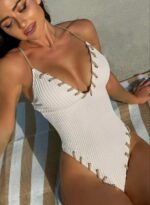 BIKINI ENTERO RIB BLANCO CON CORDON