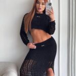 CONJUNTO MIU MIU TEJIDO NEGRO