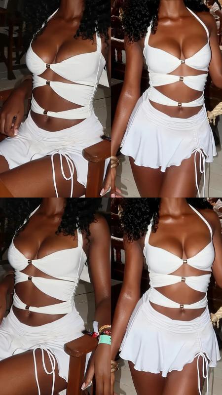 VESTIDO BLANCO CON HERRAJE DORADO - Image 2