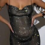 VESTIDO NEGRO BRILLANTE