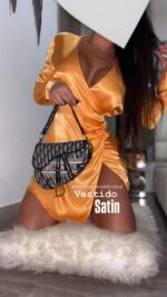 VESTIDO NARANJA SATINADO