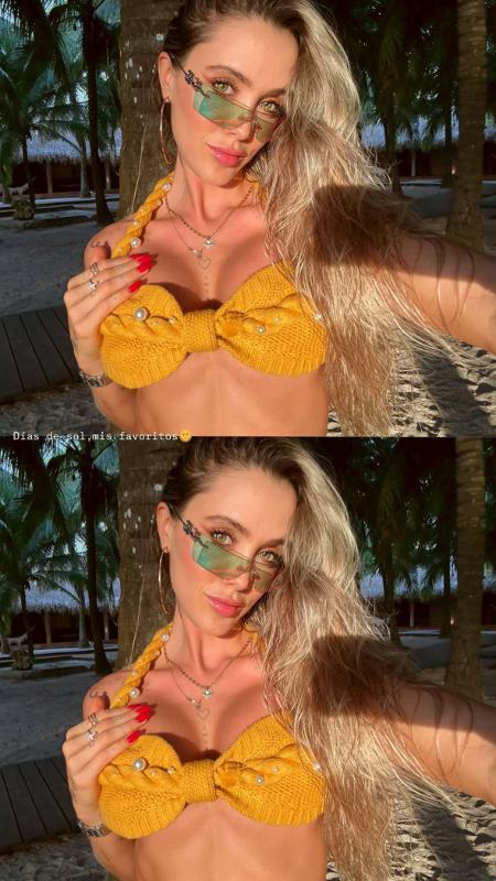 SET TEJIDO CON PERLAS MOSTAZA - Image 4