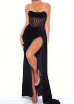 VESTIDO NEGRO TERCIPELO LARGO