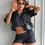 CONJUNTO LOUIS VUITTON SHORT NEGRO