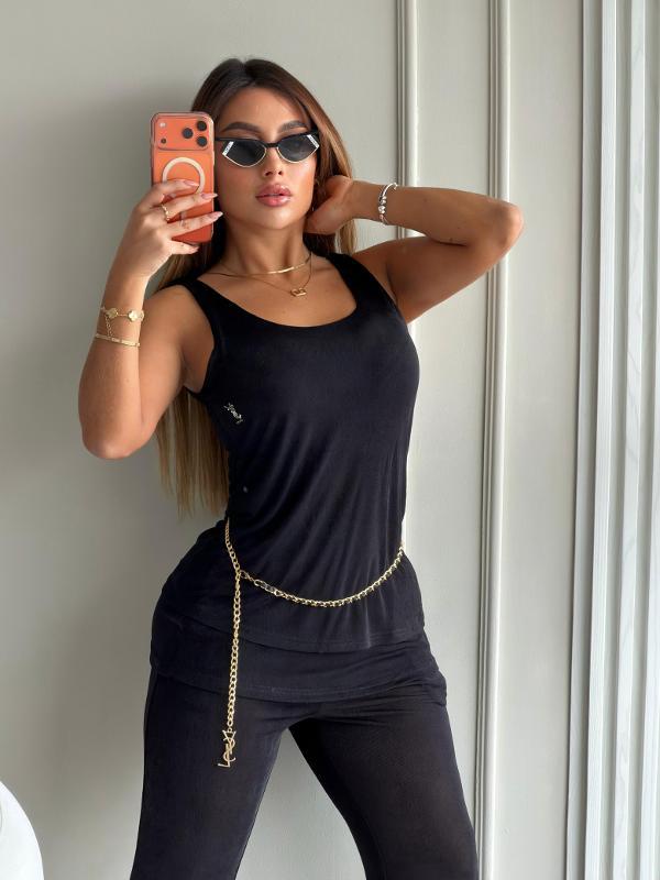 CONJUNTO YSL NEGRO CON PRENDEDOR - Image 1