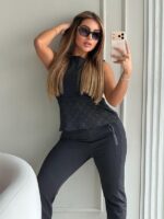 CONJUNTO LOUIS VUITTON NEGRO CIERRE ATRAS