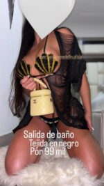 SALIDA DE BANO TEJIDA NEGRA