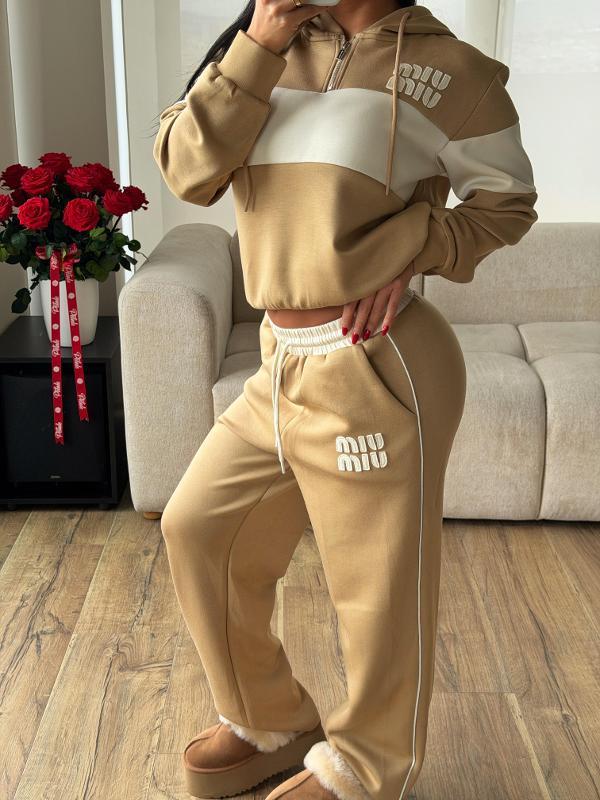 CONJUNTO MIU MIU NUDE FRANJA BLANCA - Image 2