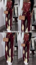 PANTALON VINOTINTO RAYAS CON AMARILLO - Image 3