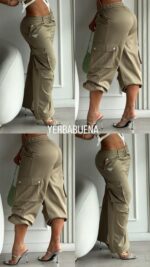 PANTALON PRADA CARGO VERDE MILITAR