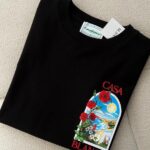 CAMISA CASABLANCA NEGRA CON ROSA