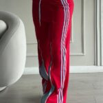 PANTALON ROJO RAYAS CON AZUL