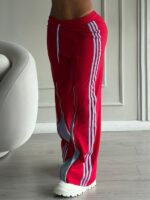 PANTALON ROJO RAYAS CON AZUL