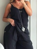 CONJUNTO PRADA CAMISA TIRAS NEGRO - Image 3