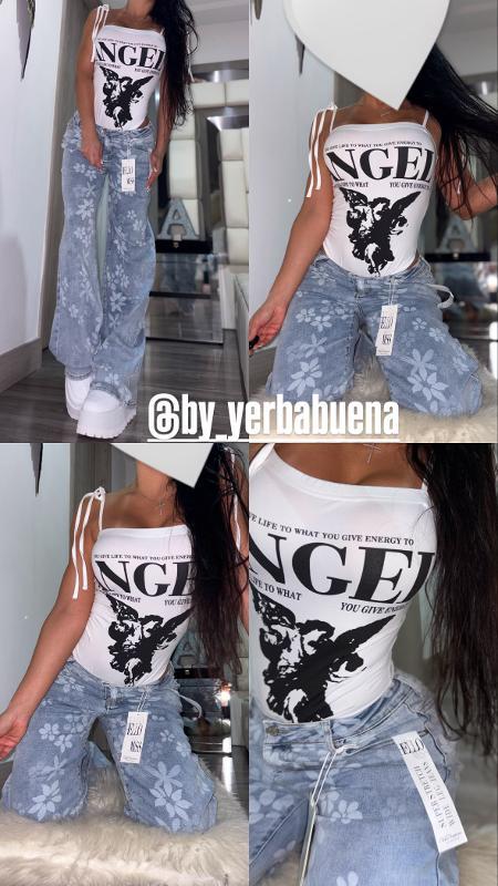 JEANS CON FLORES HELLO MISS - Image 2