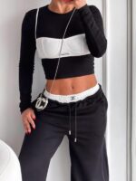 PANTALON CHANEL NEGRO CON BLANCO - Image 2