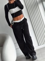 PANTALON CHANEL NEGRO CON BLANCO