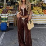 SET VELVET CON CORSET CAFE