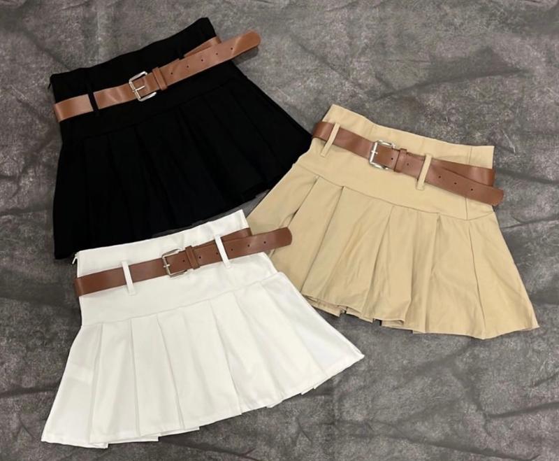 FALDA PLIZADA CON CINTURON - Image 2