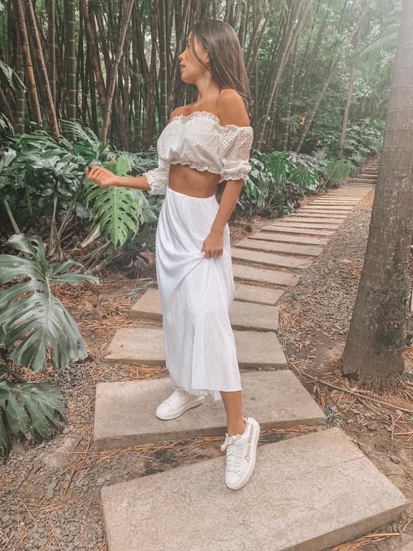 FALDA PLIZADA IA BLANCA PERLADA - Image 1