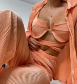 SET TRIO PLIZADO NARANJA