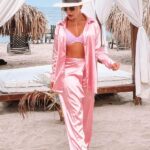 SET SATIN CAMISERO ROSADO
