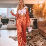 SET SATIN CAMISERO TERRACOTA