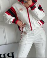 CONJUNTO GUCCI BLANCO FRANJA VERDE CON ROJO - Image 2
