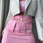 FALDA CELINE ROSITA CON CINTURON