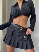 FALDA MIU MIU NEGRA CARGO - Image 4